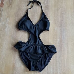 Black One Piece Monokini Swimsuit NWOT